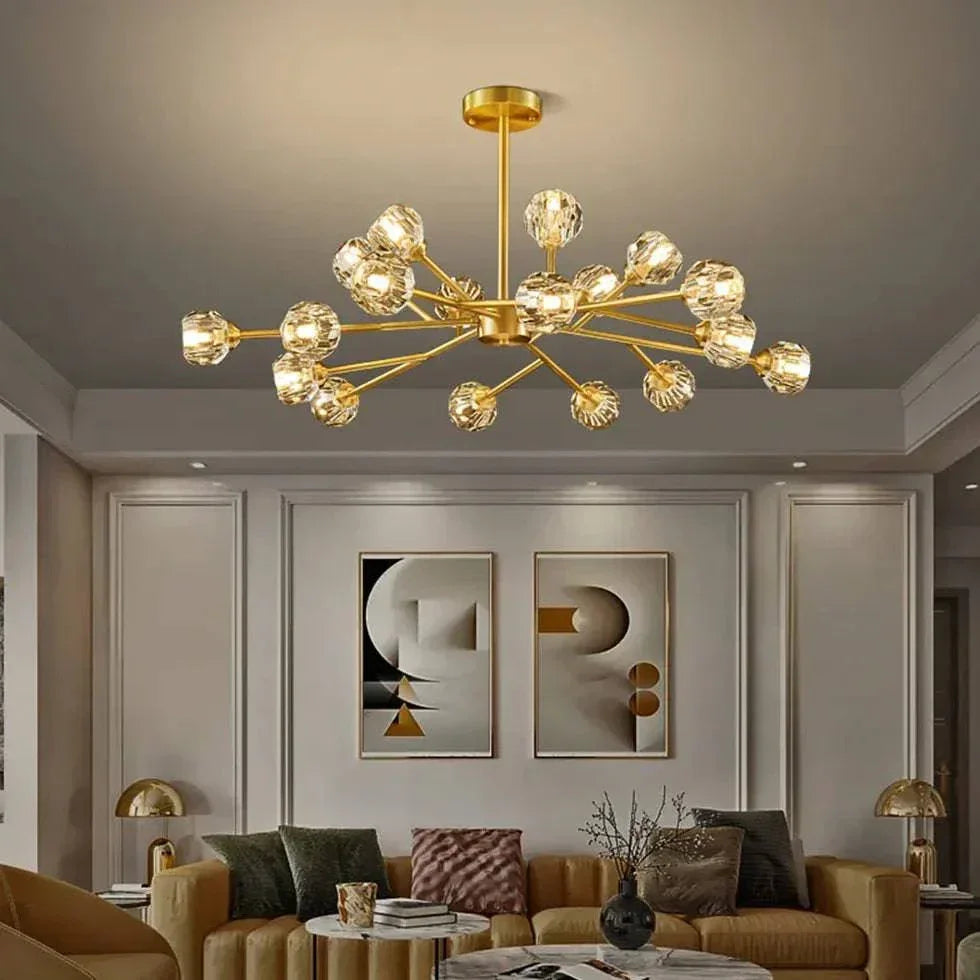 Radial En Verre Or Pour Le Lustre Du Salon - Clowas.fr