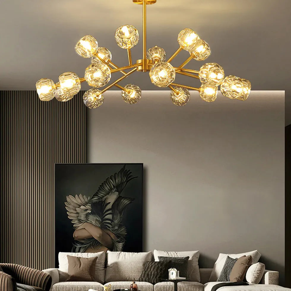 Gold Glass Radial for Dining Room Chandelier