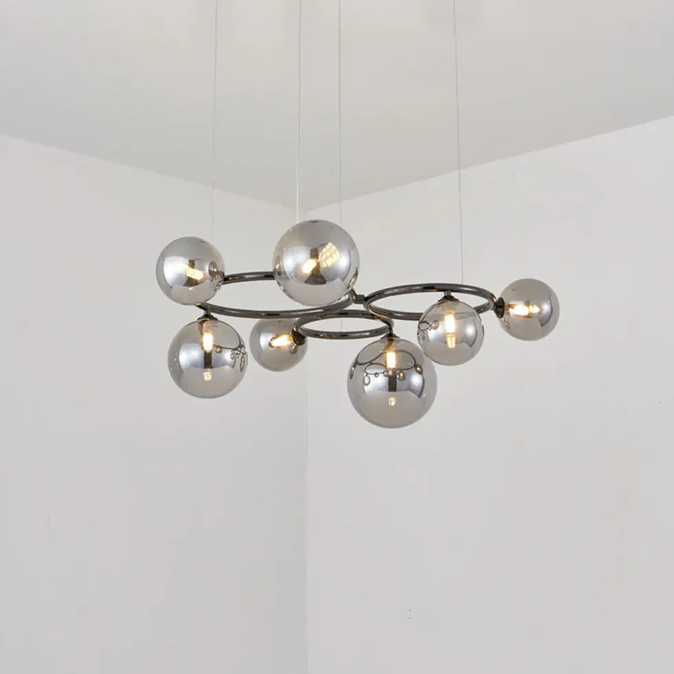 Ring-Shaped Multi Glass Ball Minimalist Chandelier