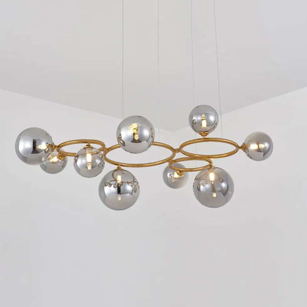 Lustre fer forgé rond nordique moderne