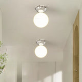 Spherical Glossy Modern Ceiling Light for Hallway