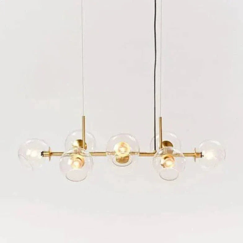 Lustre De Salon Multi-Boules En Verre Transparent - Clowas.fr