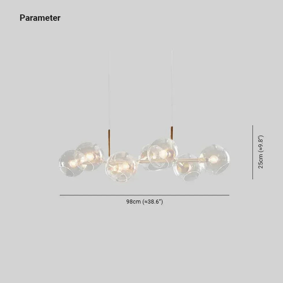 Lustre De Salon Multi-Boules En Verre Transparent - Clowas.fr