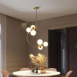 Semi-Arc White Glass Ball Pendant Light