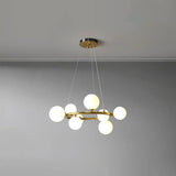 Golden Circle Modern Glass Sphere Pendant Light