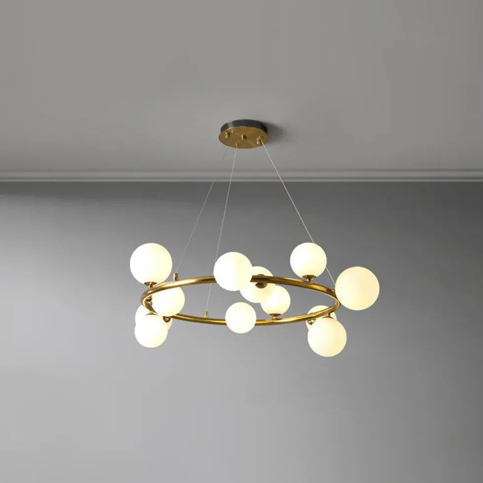 Golden Circle Modern Glass Sphere Pendant Light