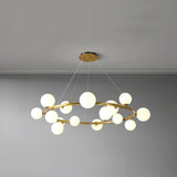 Golden Circle Modern Glass Sphere Pendant Light