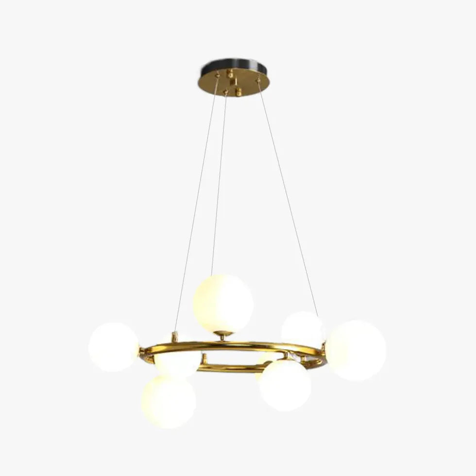 Golden Circle Modern Glass Sphere Pendant Light