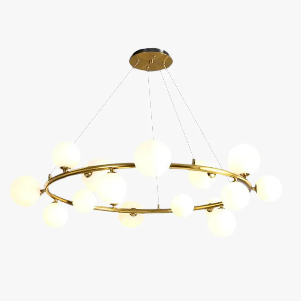 Golden Circle Modern Glass Sphere Pendant Light