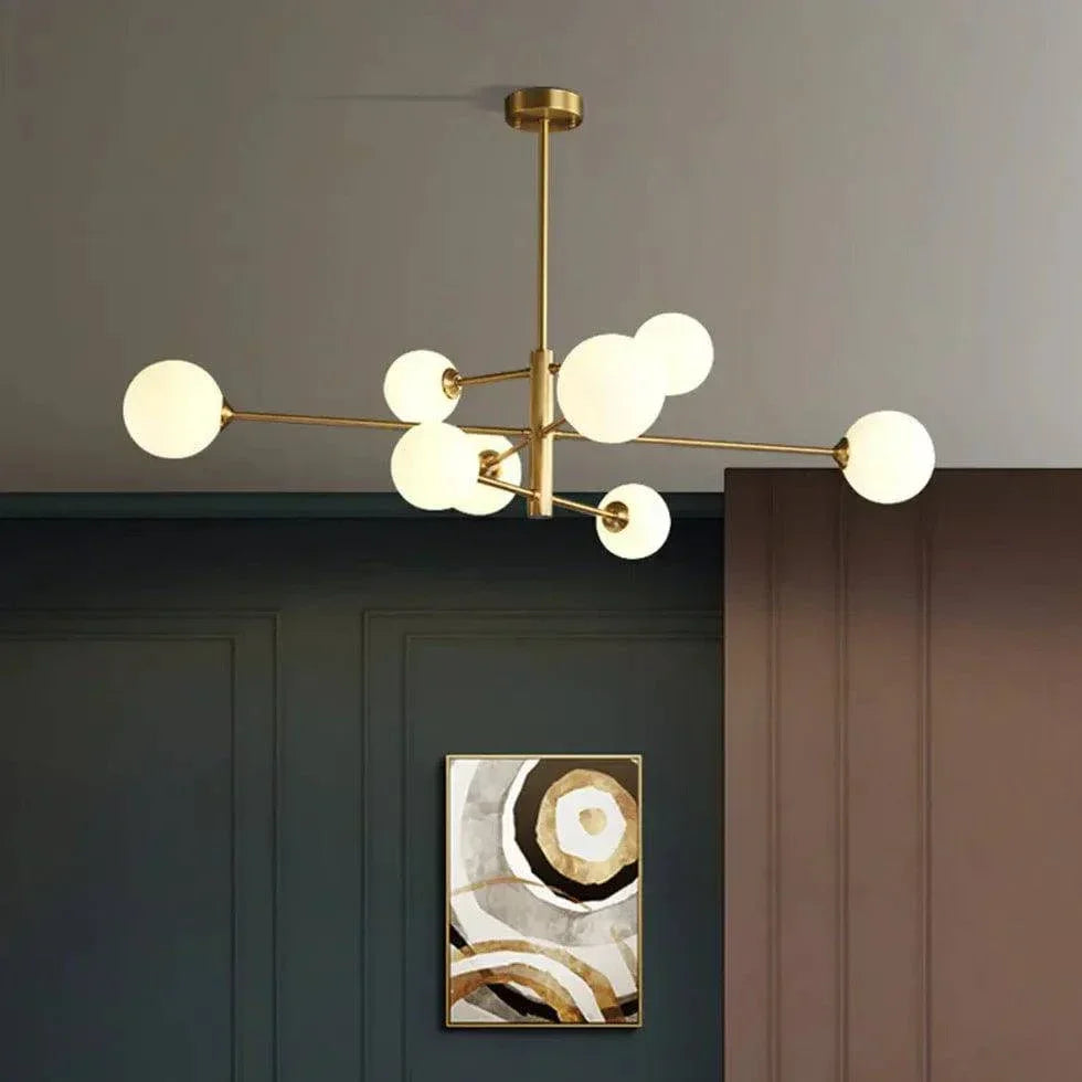 Suspension Blanche À Plusieurs Boules En Verre - Clowas.fr