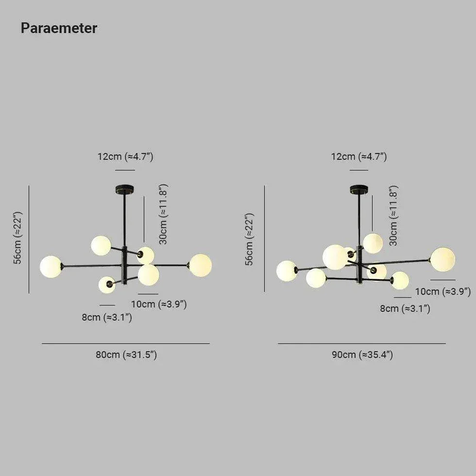Suspension Blanche À Plusieurs Boules En Verre - Clowas.fr