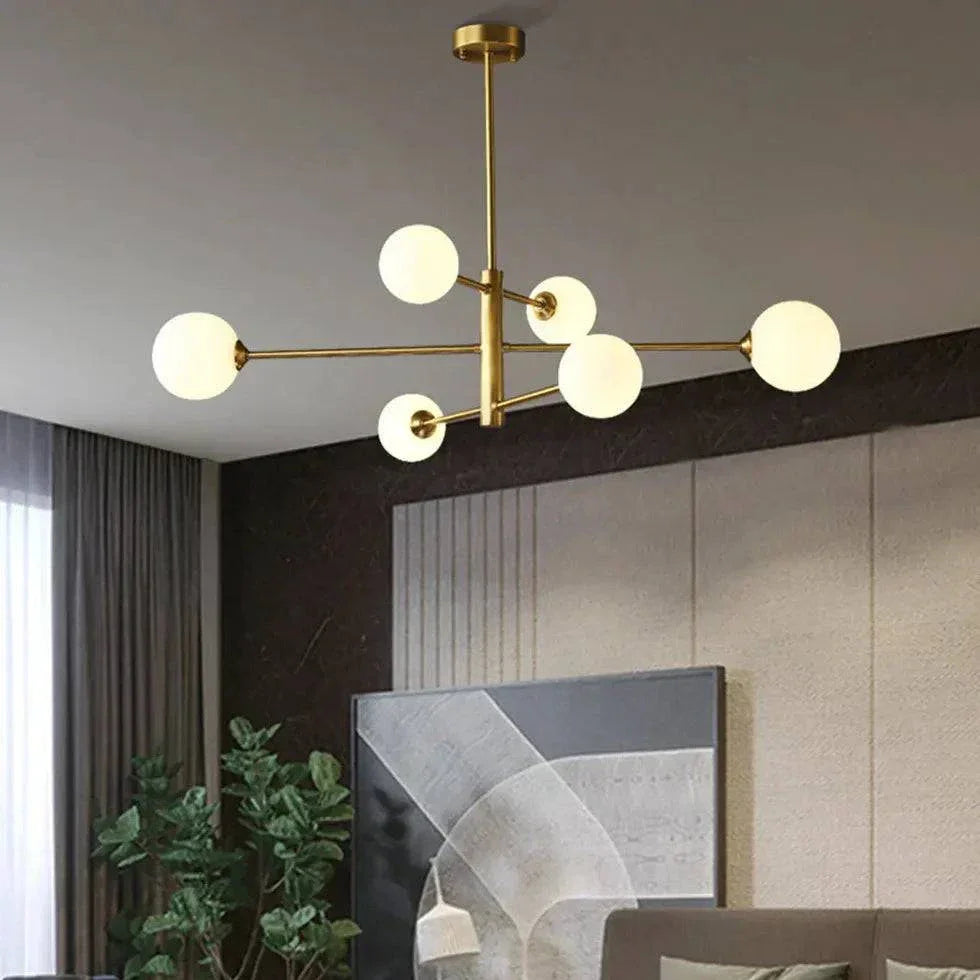 Suspension Blanche À Plusieurs Boules En Verre - Clowas.fr