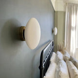 Flush Wall Light White Glass