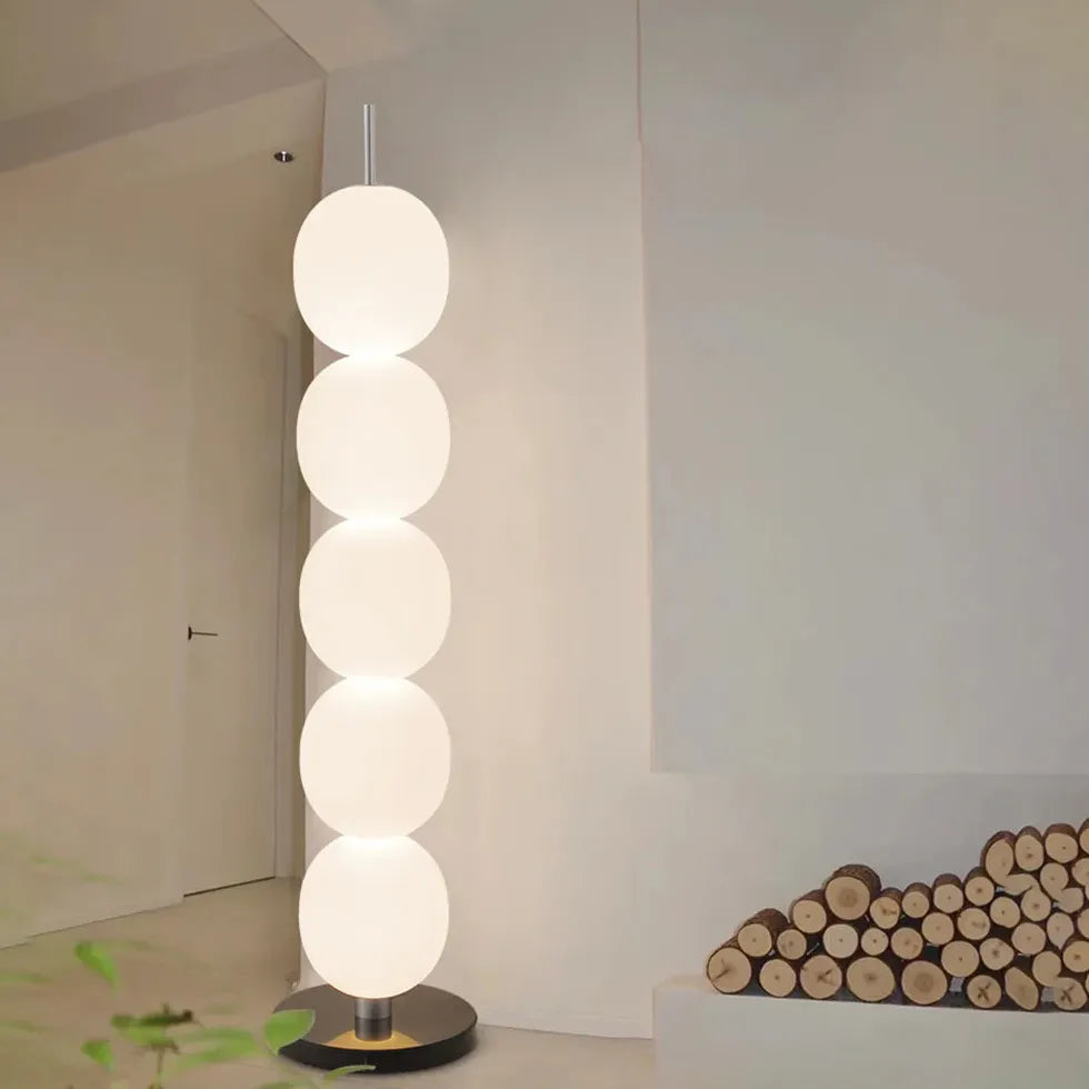 White Multi-Ball Stacked Modern Floor Lamp