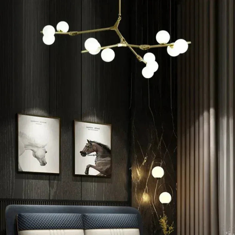 Lustre Créatif Nordique En Verre Suspendu Blanc Laiteux - Clowas.fr