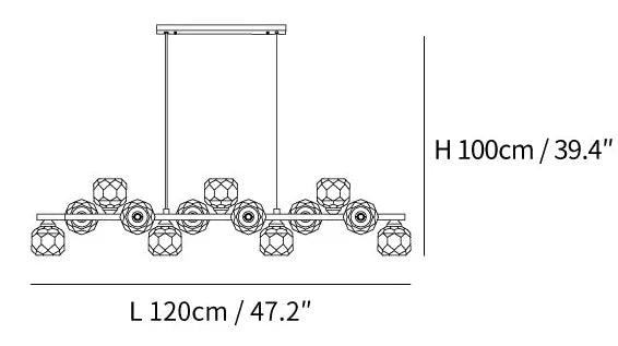 Pendre linéaire en verre transparent multi-circulaire Lumière linéaire