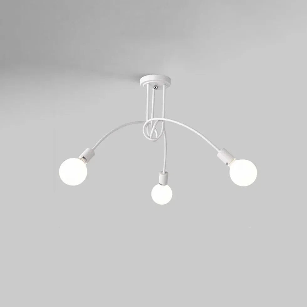 Lampe blanche enroulée avec plusieurs sphères