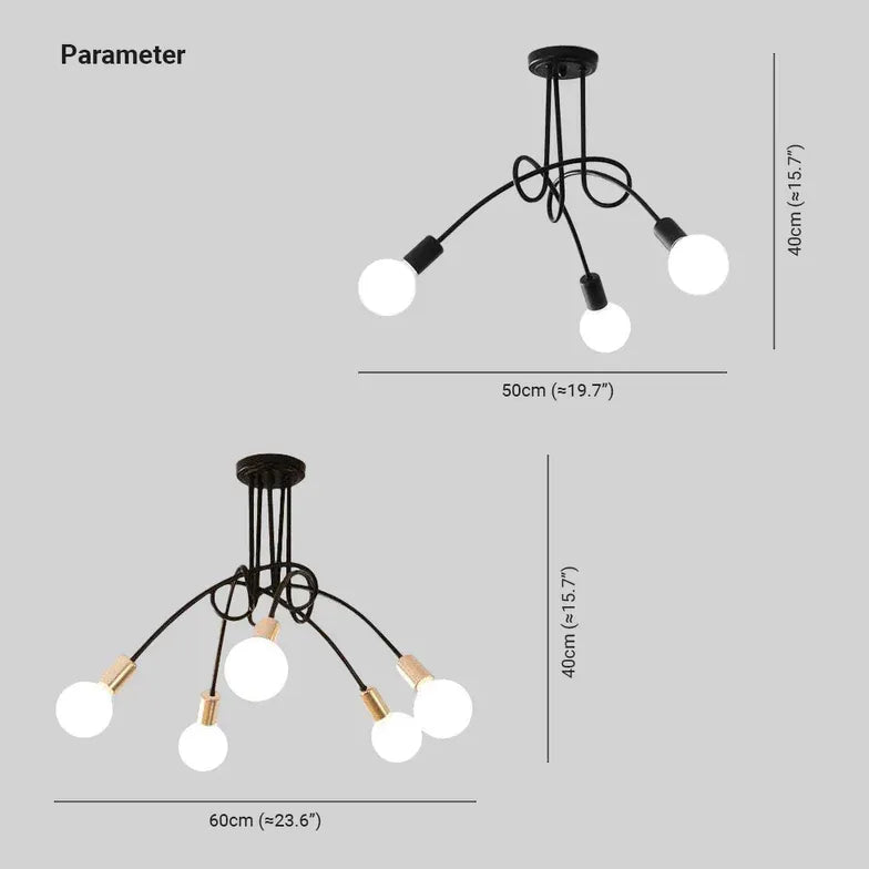 Lampe blanche enroulée avec plusieurs sphères