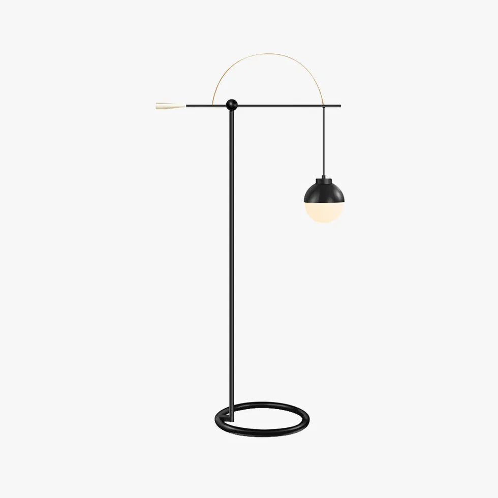 Sphère noire lampadaire moderne arqué par moderne