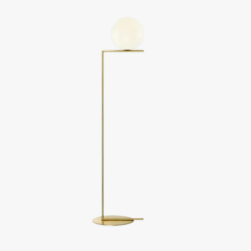 Lampadaire minimaliste sphère blanche