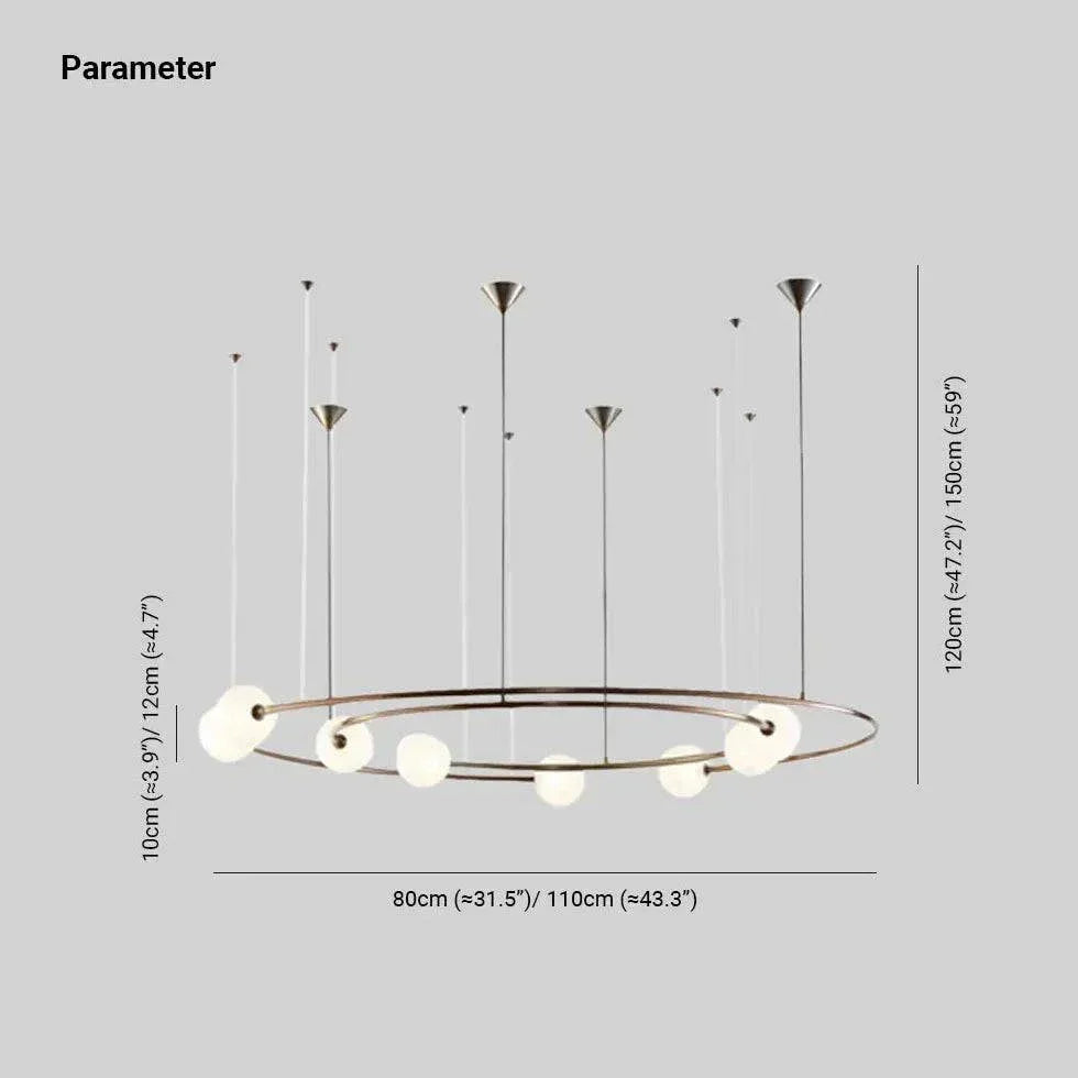 Suspension Ronde Blanche Avec Anneau En Métal - Clowas.fr