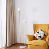 Dual-Light Linear Gold Standing Floor Lamp