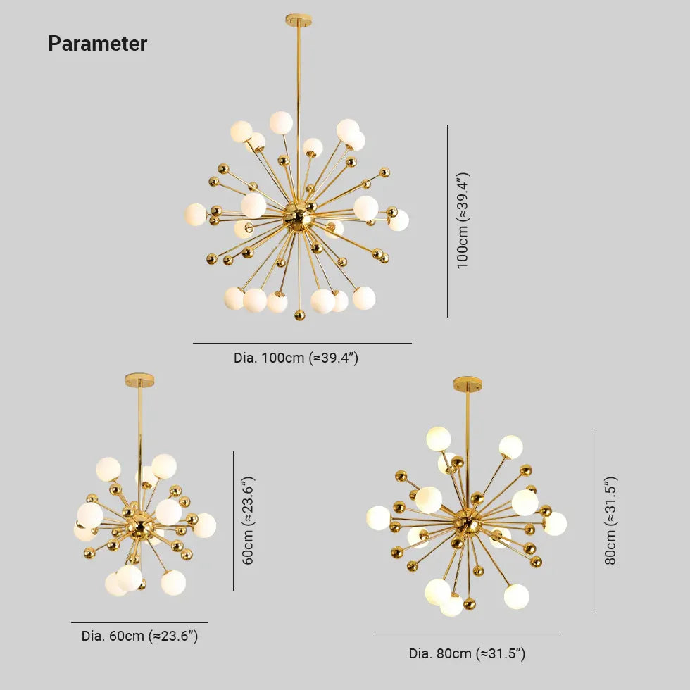 Chandelier en or moderne du rayonnement en étoiles