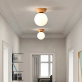 White Glass Globe Corridor Ceiling Light