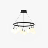Lustre À Cadre Rond Noir Pour Restaurant - Clowas.fr