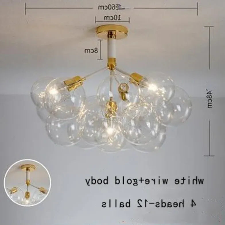 Transparent Glass Bubble Artistic Chandelier