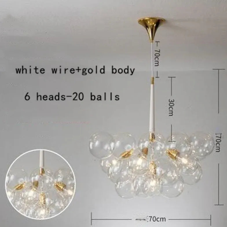 Transparent Glass Bubble Artistic Chandelier