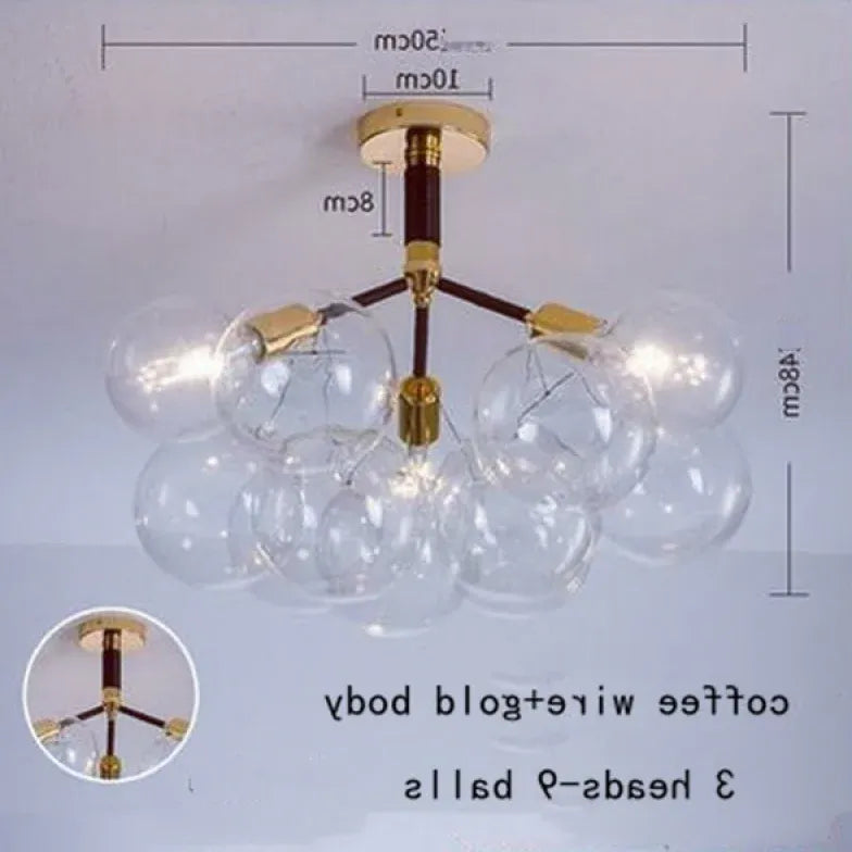 Transparent Glass Bubble Artistic Chandelier