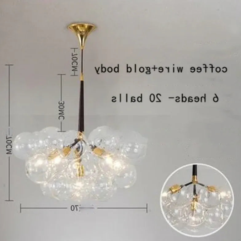 Transparent Glass Bubble Artistic Chandelier