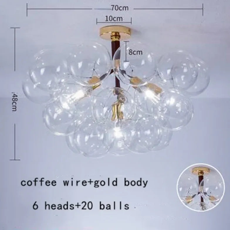 Transparent Glass Bubble Artistic Chandelier