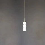 Boule Luminaire Suspension Moderne En Perles Blanches - Clowas.fr