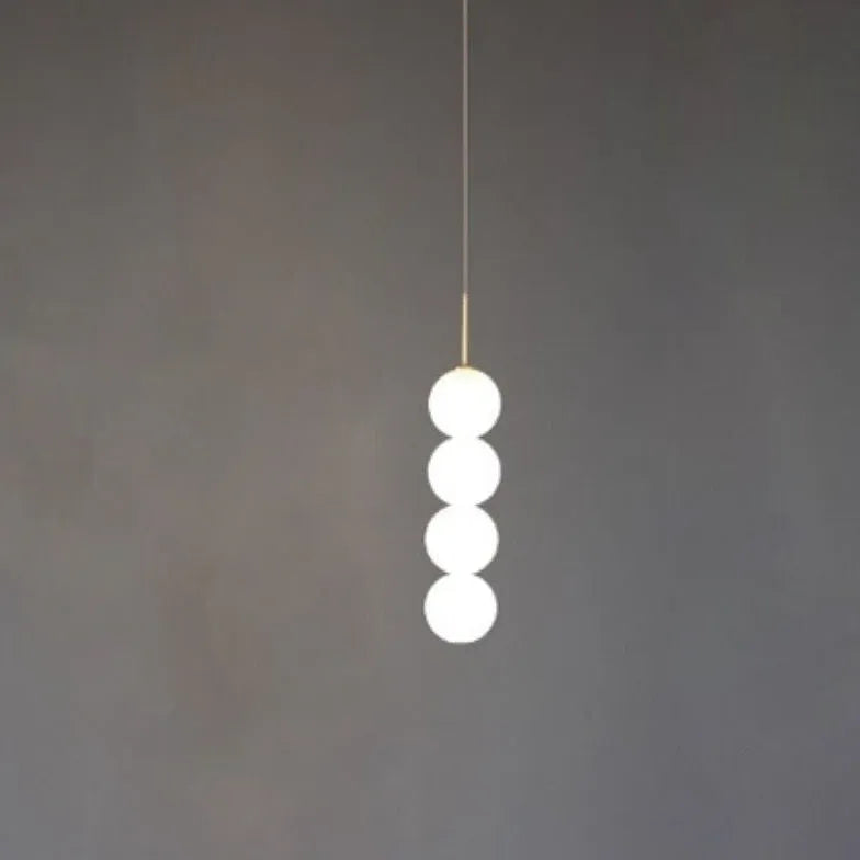 Boule Luminaire Suspension Moderne en Perles Blanches