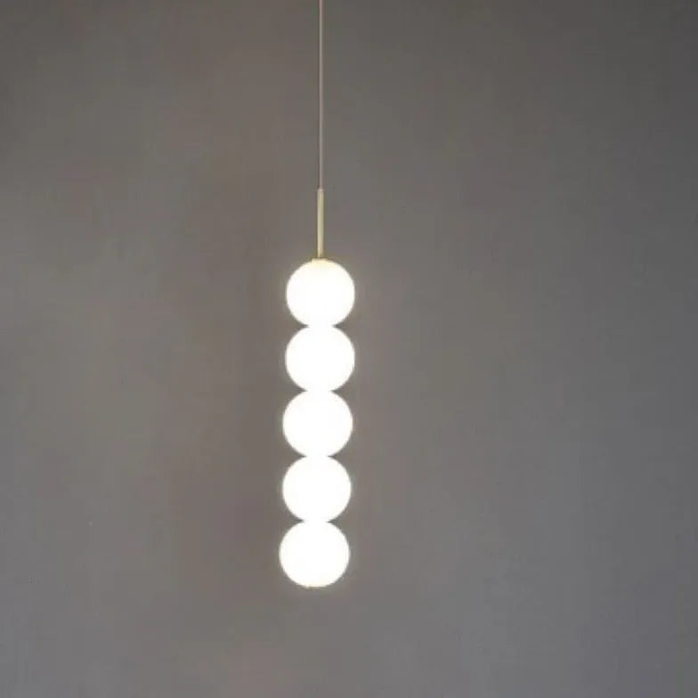 Boule Luminaire Suspension Moderne en Perles Blanches