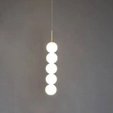 Boule Luminaire Suspension Moderne En Perles Blanches - Clowas.fr