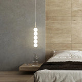 Boule Luminaire Suspension Moderne en Perles Blanches