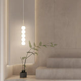 Boule Luminaire Suspension Moderne en Perles Blanches