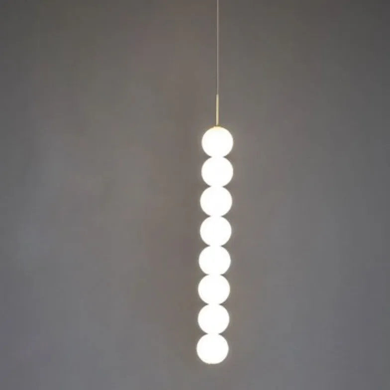 Boule Luminaire Suspension Moderne en Perles Blanches