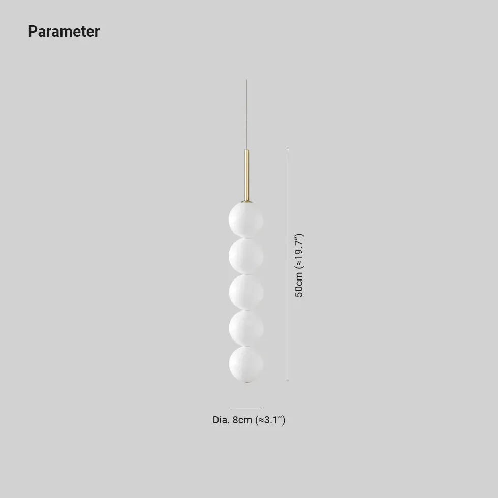 Boule Luminaire Suspension Moderne en Perles Blanches