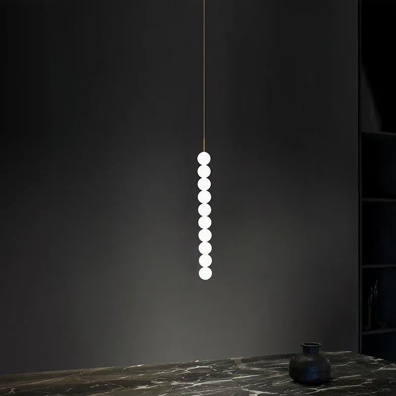 Boule Luminaire Suspension Moderne en Perles Blanches