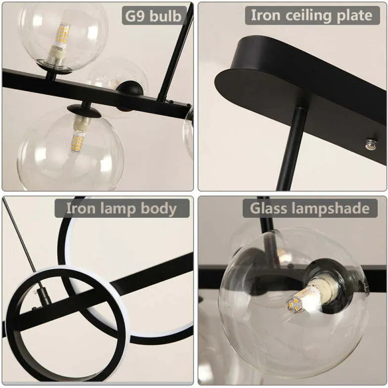 Suspension à plusieurs sphères en verre rond