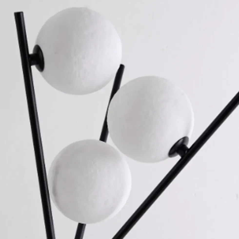 Lampadaire à trépied noir en métal noir multi-ball