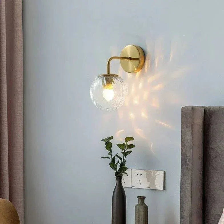 Applique De Chevet Boule En Verre Transparent - Clowas.fr