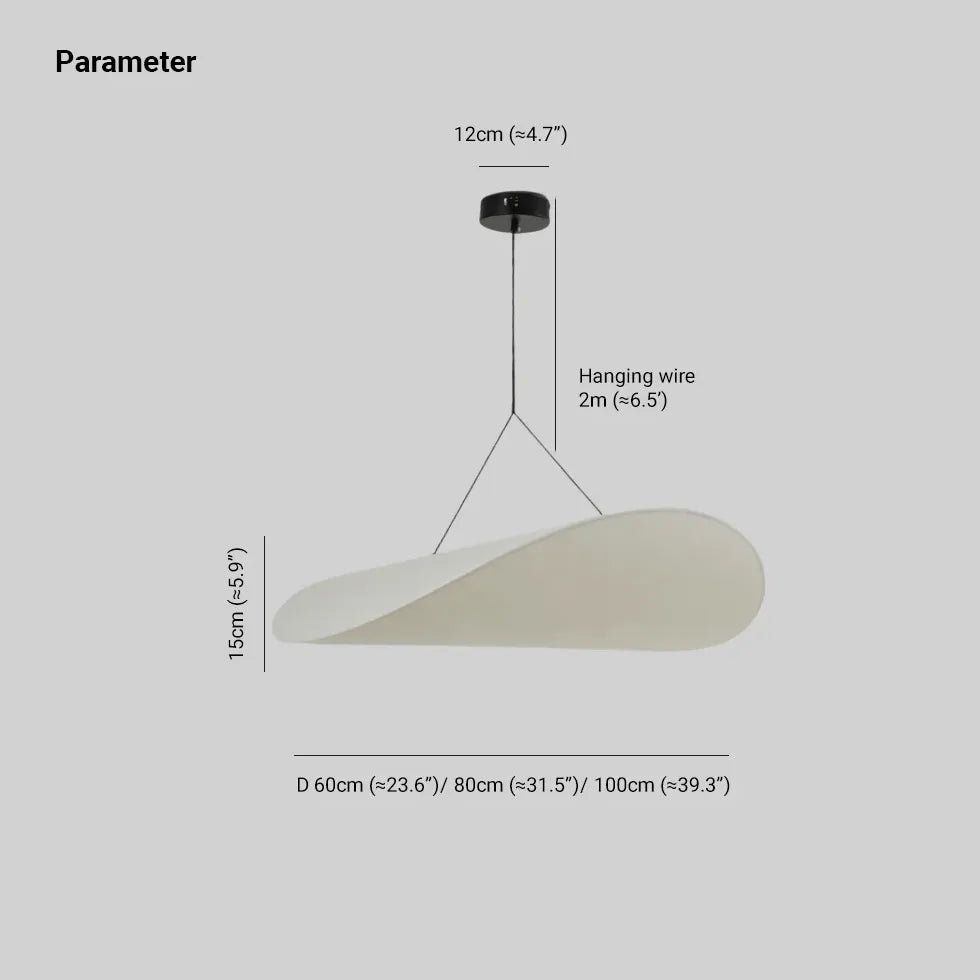 Lustre moderne minimaliste ovale en soie