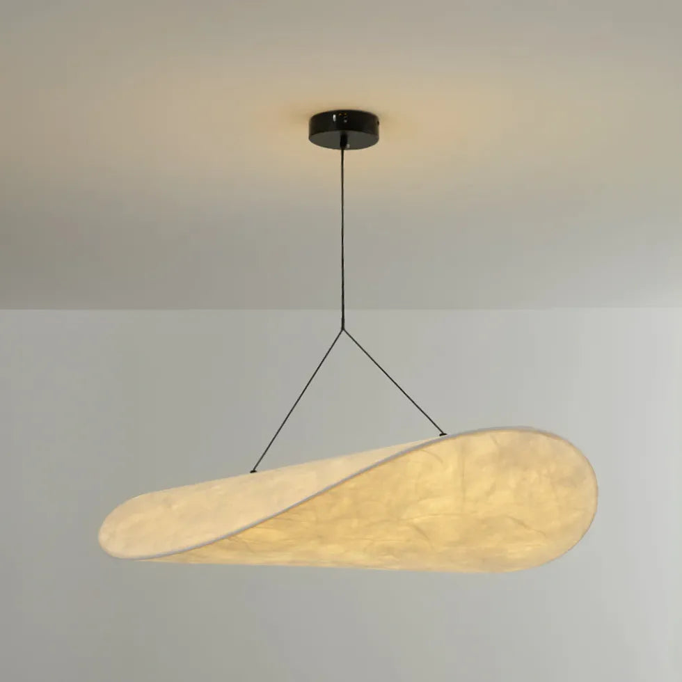 Lustre moderne minimaliste ovale en soie