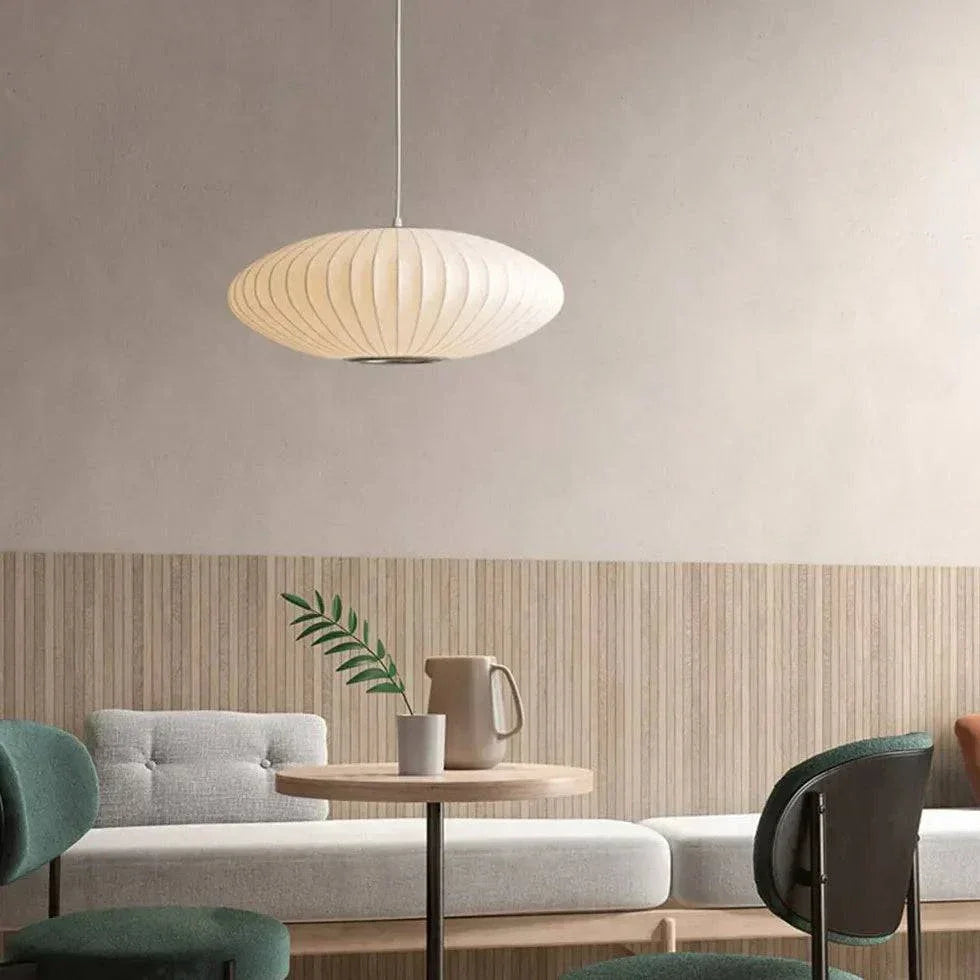 Lustre Rétro En Tissu Blanc En Forme De Lanterne - Clowas.fr