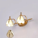 Classical Petal Gold Bathroom Wall Lights